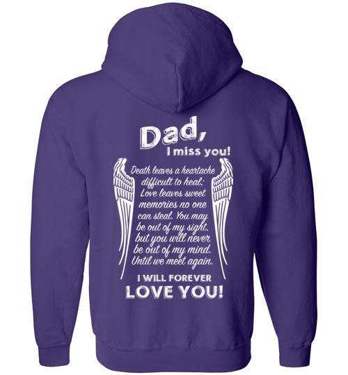 Dad- I Miss You- FULL ZIP hoodie - Image 4