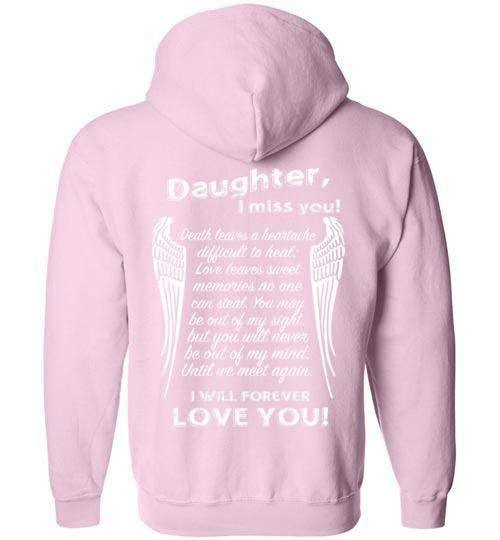 Daughter I Miss You - FULL ZIP Hoodie - Image 3