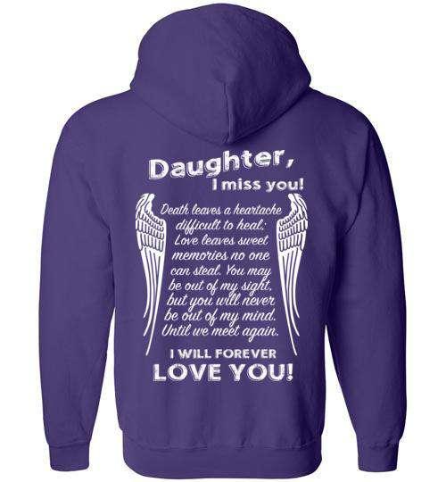 Daughter I Miss You - FULL ZIP Hoodie - Image 4