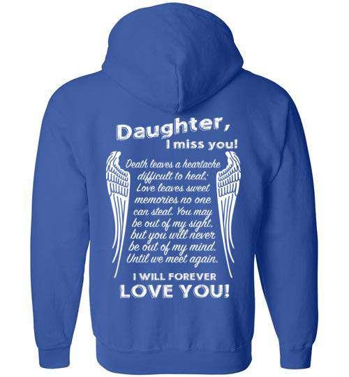 Daughter I Miss You - FULL ZIP Hoodie - Image 5
