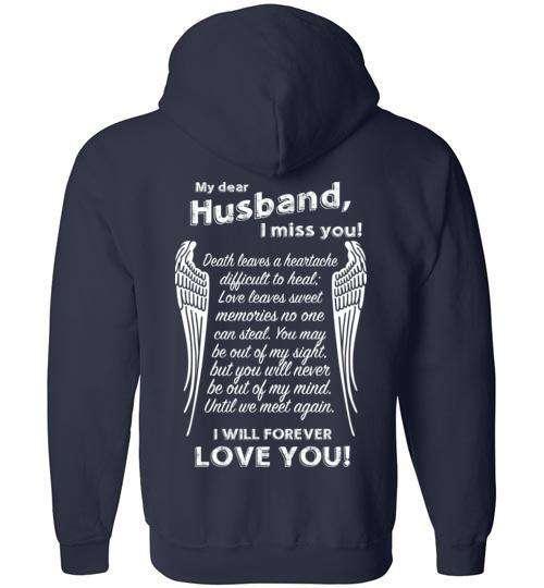 Husband I Miss You FULL ZIP Hoodie - Image 3