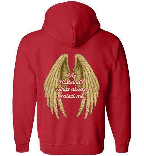 My Husband's Wings Always Protect Me FULL ZIP Hoodie - Image 5