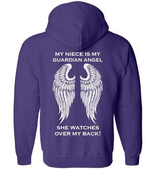My Niece is my Guardian Angel FULL ZIP Hoodie - Image 5